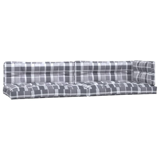 Pallet sofa cushions 5 units grey checkered fabric