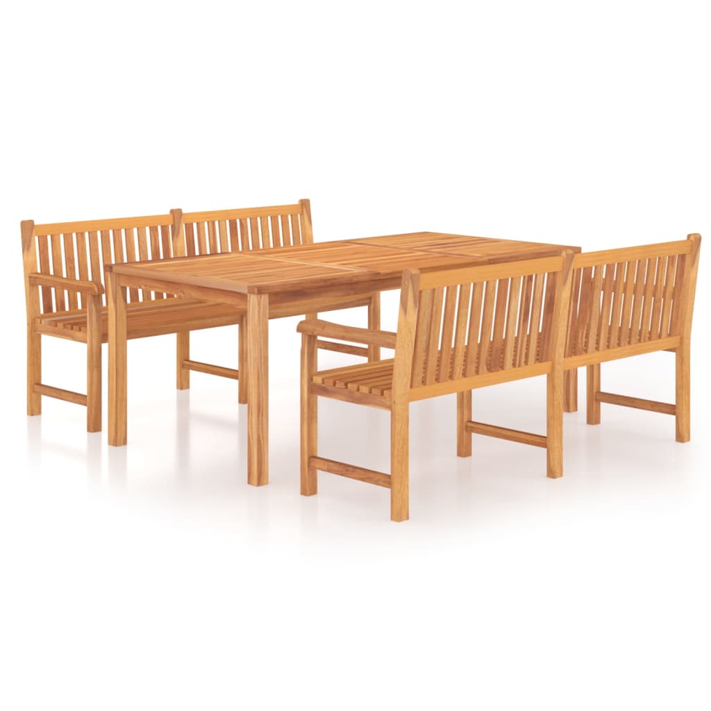 9-piece garden dining set made of solid teak wood