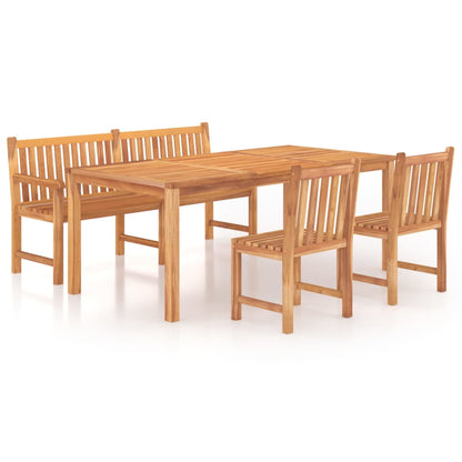 9-piece garden dining set made of solid teak wood