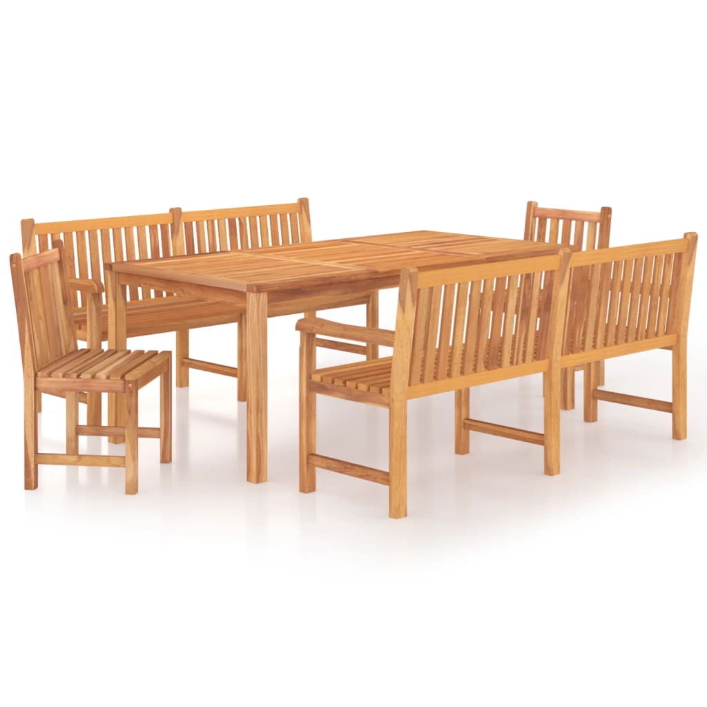 9-piece garden dining set made of solid teak wood