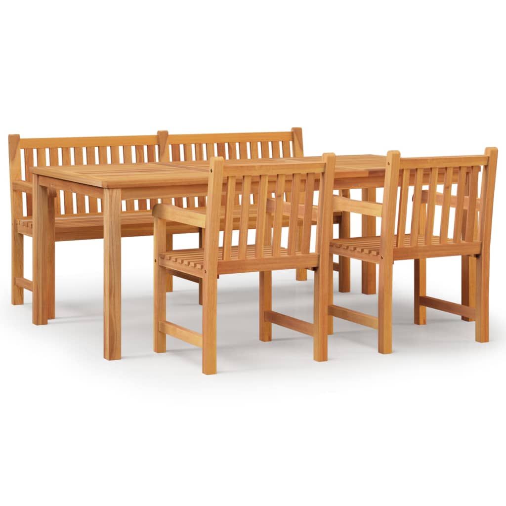 9-piece garden dining set made of solid teak wood