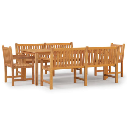 9-piece garden dining set made of solid teak wood