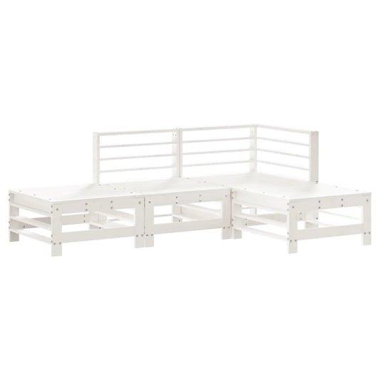 4-piece garden furniture set, solid white pine wood