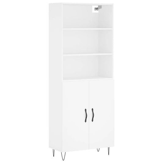 High sideboard white plywood 69.5x34x180 cm