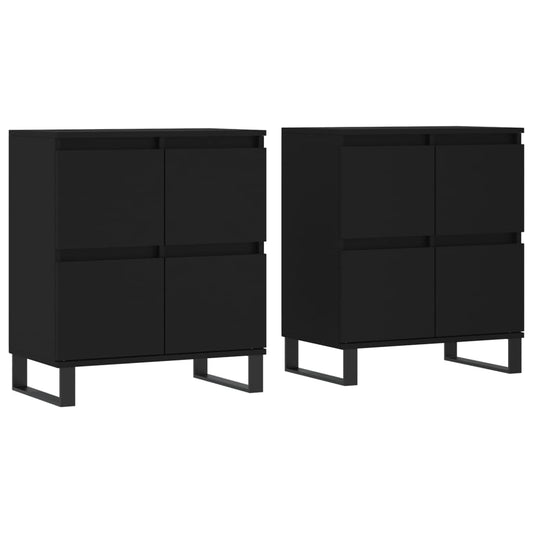 Sideboards 2 pcs black plywood