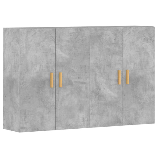 Wall cabinets 2 pcs engineered wood concrete grey