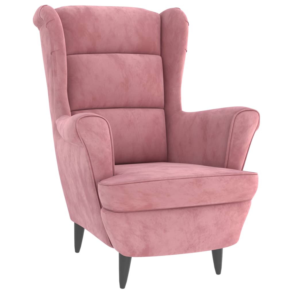 Sillón de terciopelo rosa