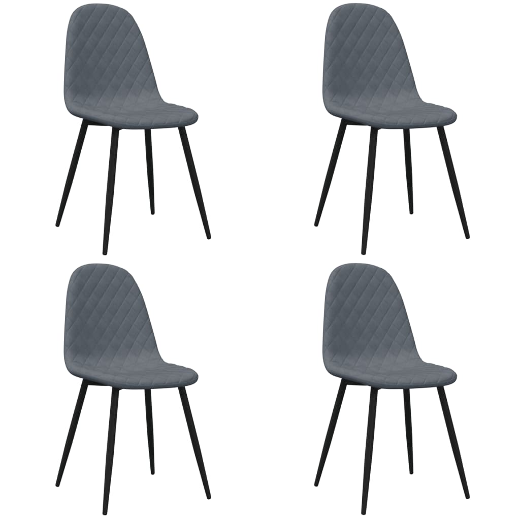 Dining room chairs 4 pcs dark grey velvet