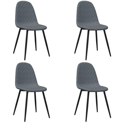 Dining room chairs 4 pcs dark grey velvet