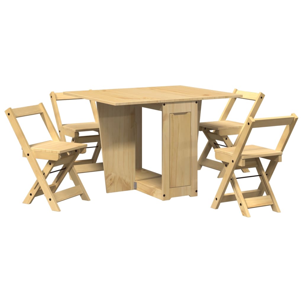 Set comedor plegable mariposa 5 pzas Corona madera pino