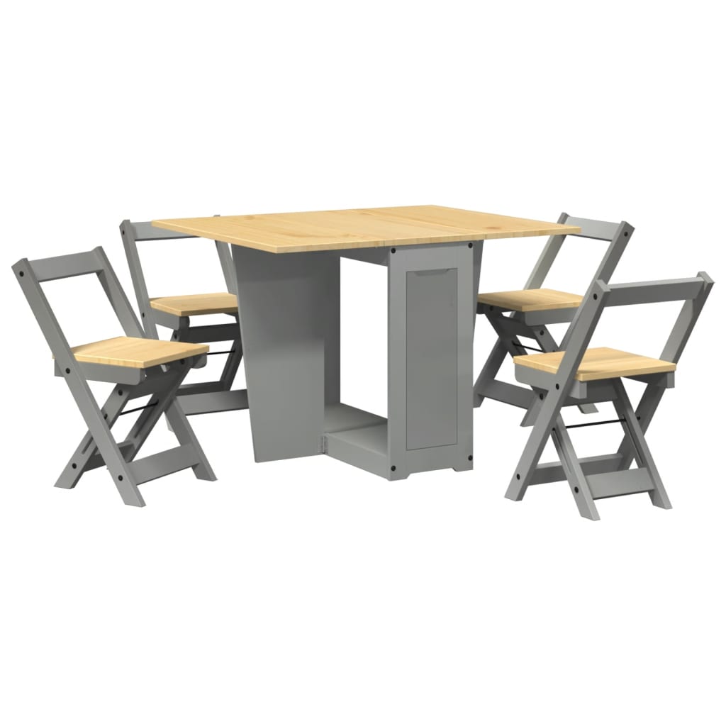 Set comedor plegable mariposa 5 pzas Corona madera pino