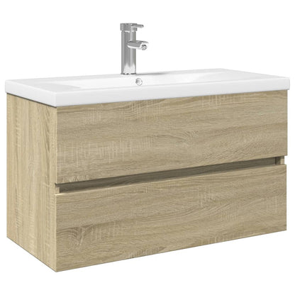 Mueble con lavabo madera de ingeniería roble