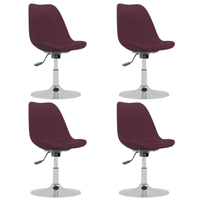 Swivel dining chairs, 4 units, purple fabric