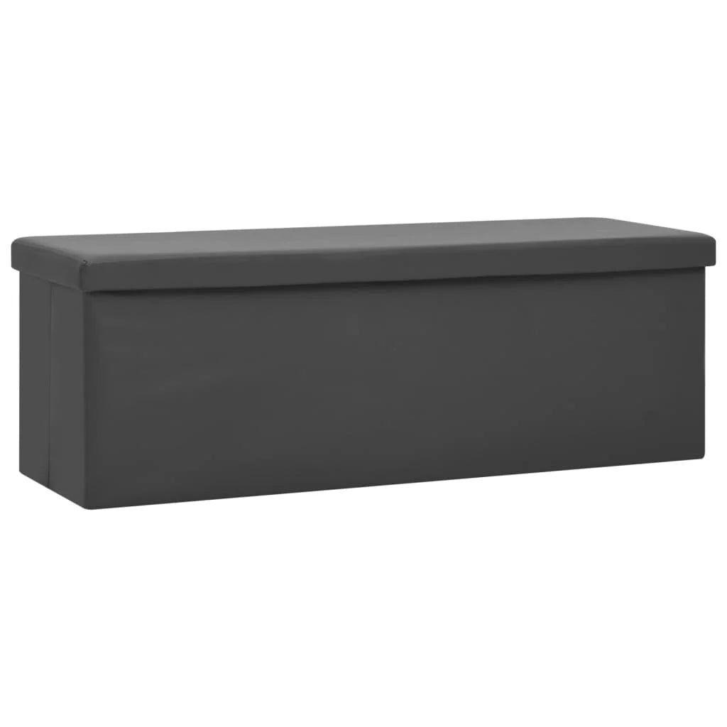 Folding storage bench, grey PVC