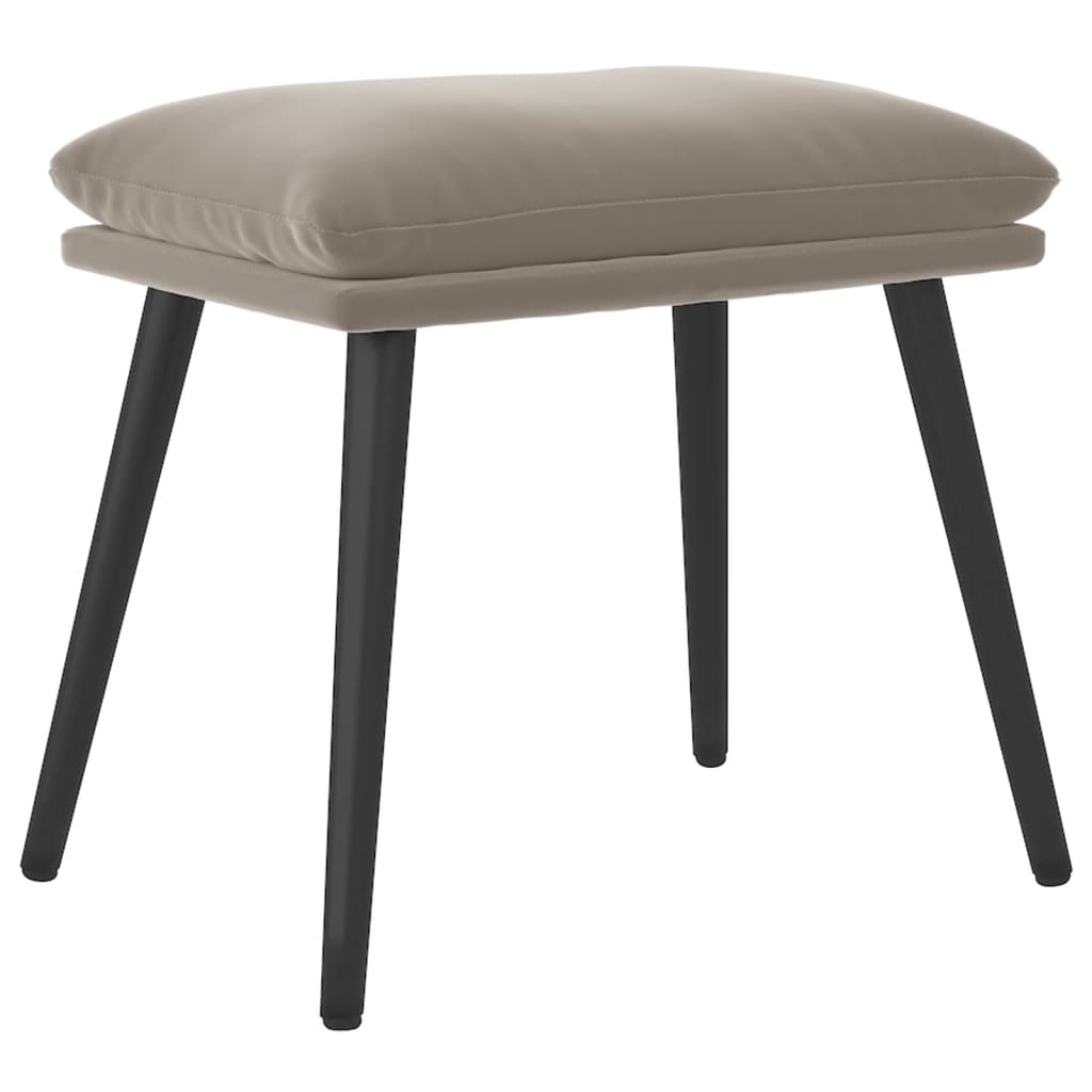 Light grey velvet footstool 45x29.5x35 cm