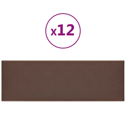 Wall panels 12 pcs brown faux leather 90x30 cm 3.24 m²