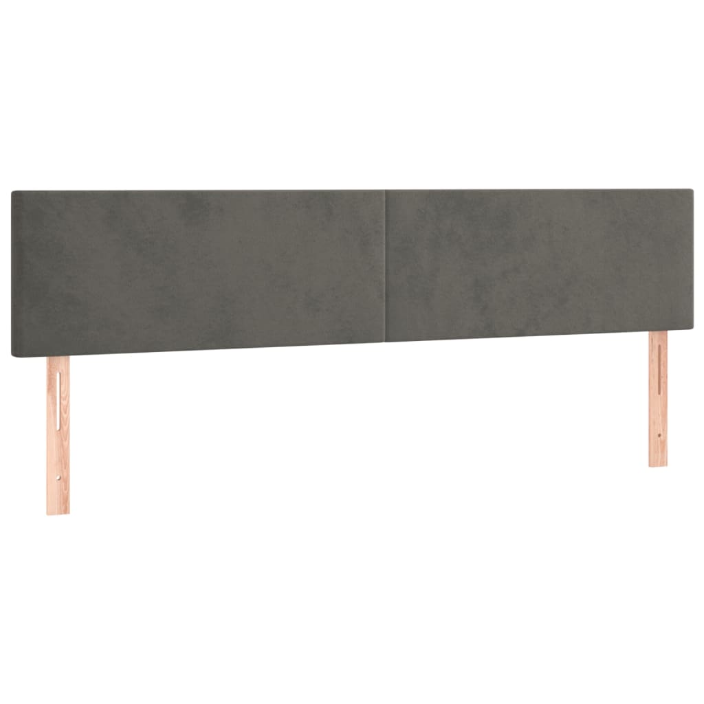 Headboards 2 units dark grey velvet 80x5x78/88 cm