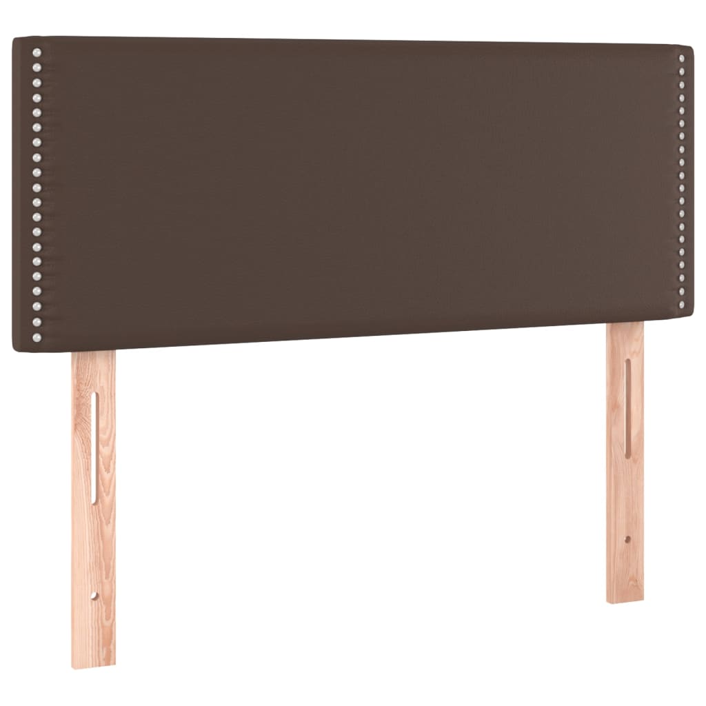 Brown faux leather headboard 100x5x78/88 cm