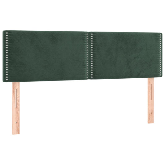 Headboards 2 units dark green velvet 72x5x78/88 cm