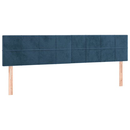 Headboards 2 units dark blue velvet 100x5x78/88 cm