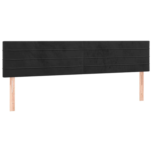 Headboards 2 units black velvet 90x5x78/88 cm