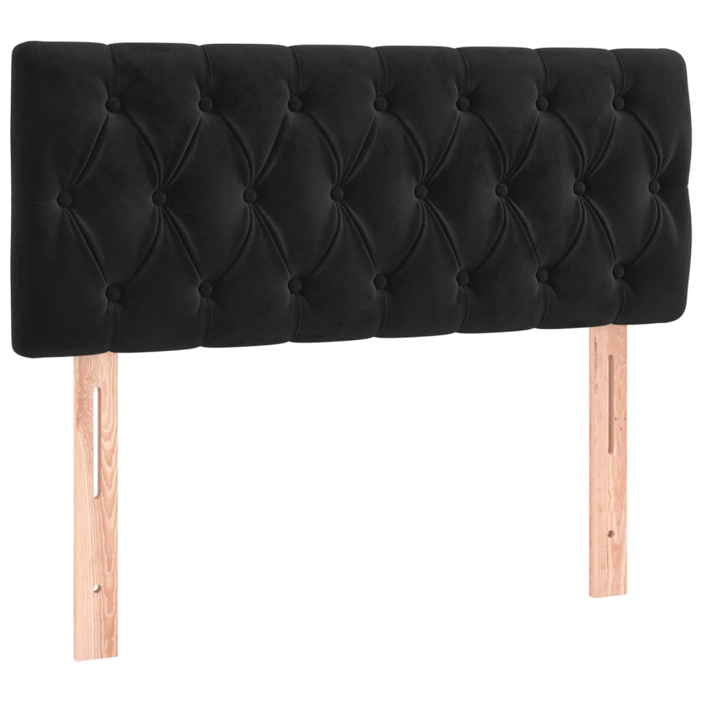 Black velvet headboard 100x7x78/88 cm