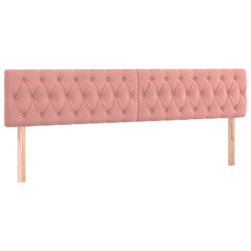 Headboards 2 units pink velvet 100x7x78/88 cm