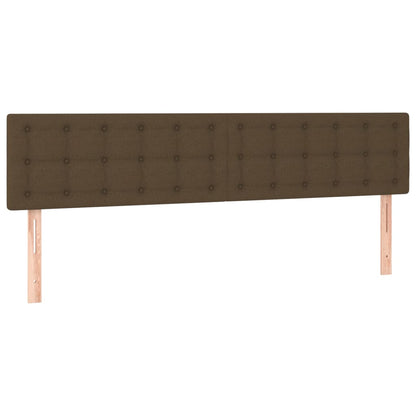 Headboards 2 units dark brown fabric 80x5x78/88 cm