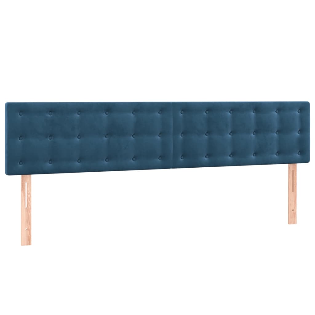 Headboards 2 units dark blue velvet 90x5x78/88 cm