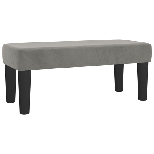 Light grey velvet bench 70x30x30 cm