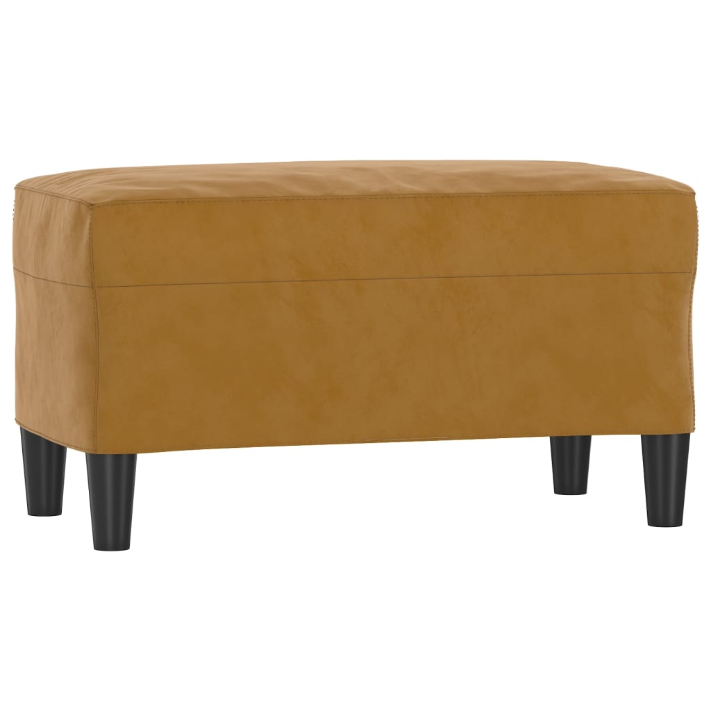 Brown velvet bench 70x35x41 cm