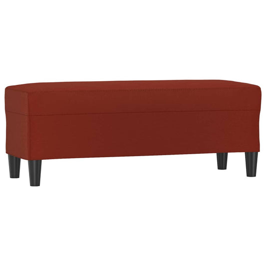 Wine red faux leather bench 100x35x41 cm