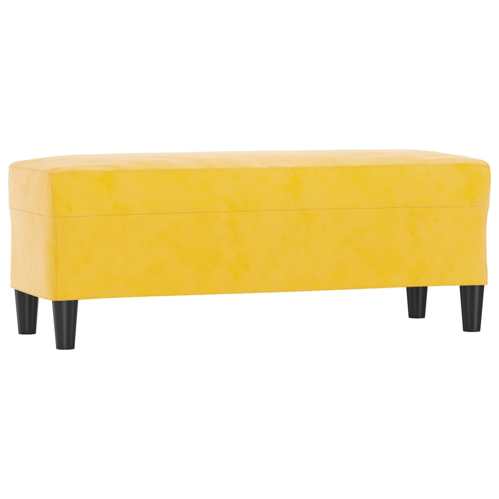 Yellow velvet bench 100x35x41 cm