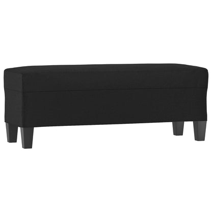 Black synthetic leather bench 100x35x41 cm