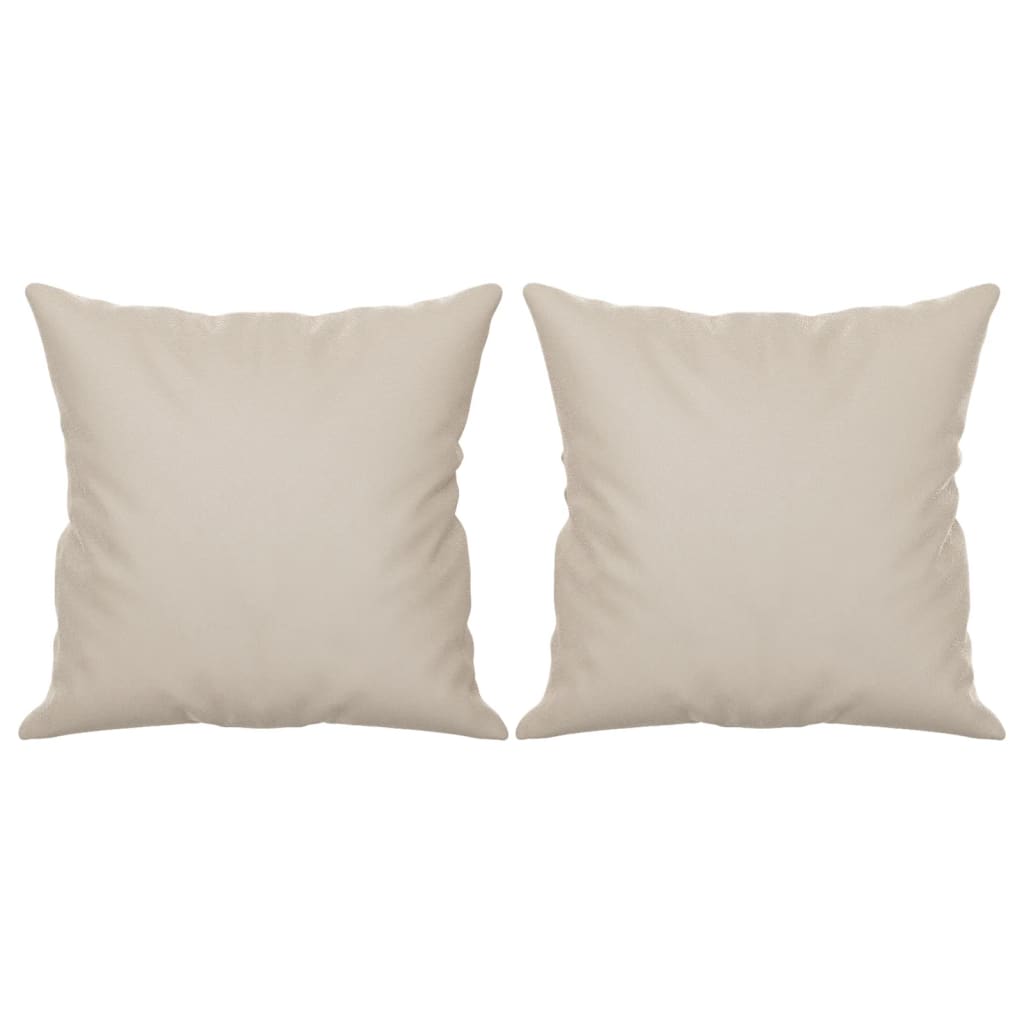 Decorative cushions 2 pcs microfiber fabric cream 40x40 cm