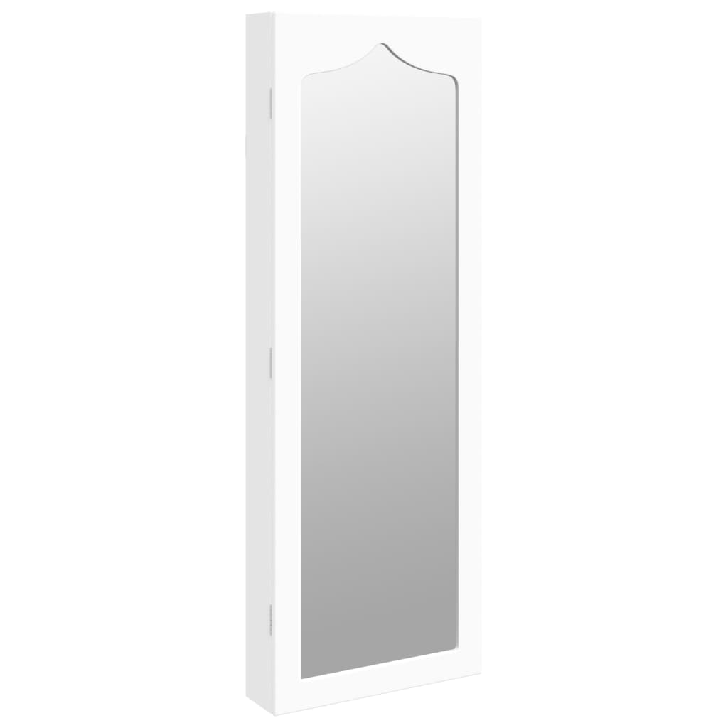 Mirror with jewelry box and LED lights for wall white