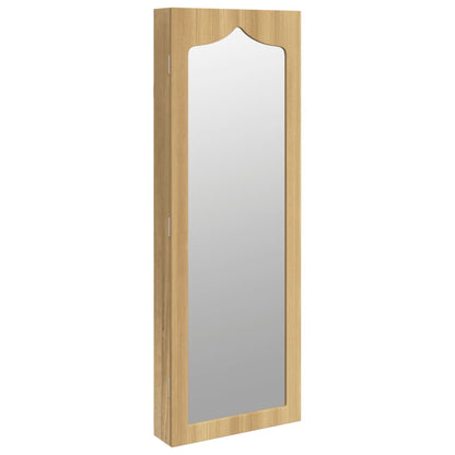 Mirror with jewelry box and LED lights for wall white