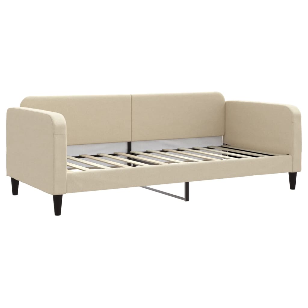 Cream fabric sofa bed 90x200 cm