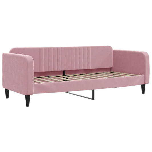 Pink velvet sofa bed 80x200 cm