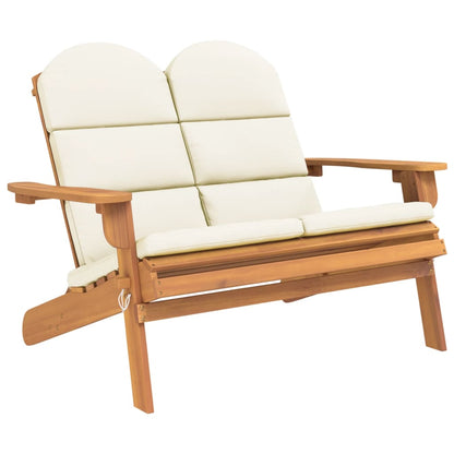 Adirondack Garden Bench with Cushions Acacia Wood 126 cm