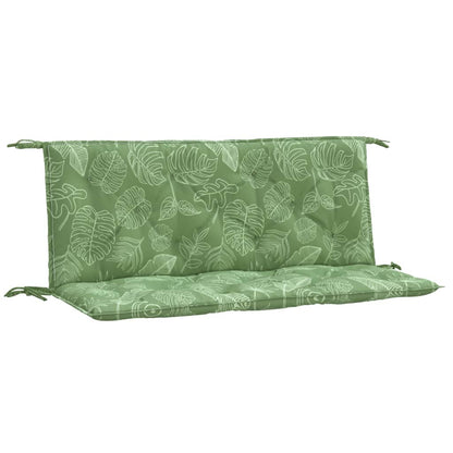 Garden bench cushions 2 pcs leaf print fabric 120x50x7 cm