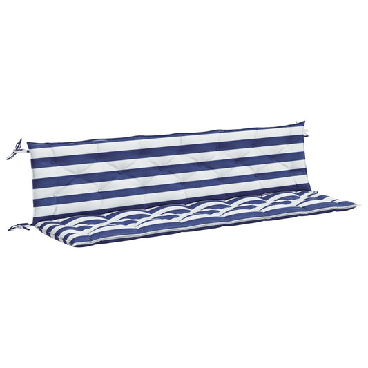 Garden bench cushions 2 pcs striped fabric blue white 200x50x7 cm