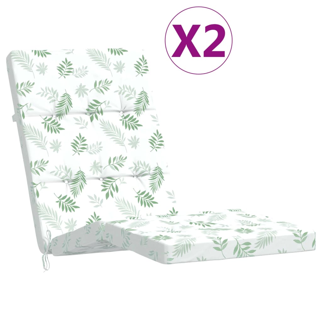 Lounger Cushions 2 Pcs Oxford Fabric Leaf Print