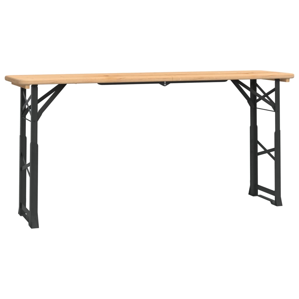 Mesa plegable de bar madera maciza abeto 170x50x75/105 cm