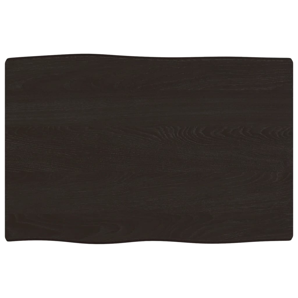 Tablero mesa madera tratada roble borde vivo marrón 60x40x2 cm