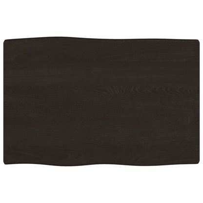 Tablero mesa madera tratada roble borde vivo marrón 60x40x2 cm