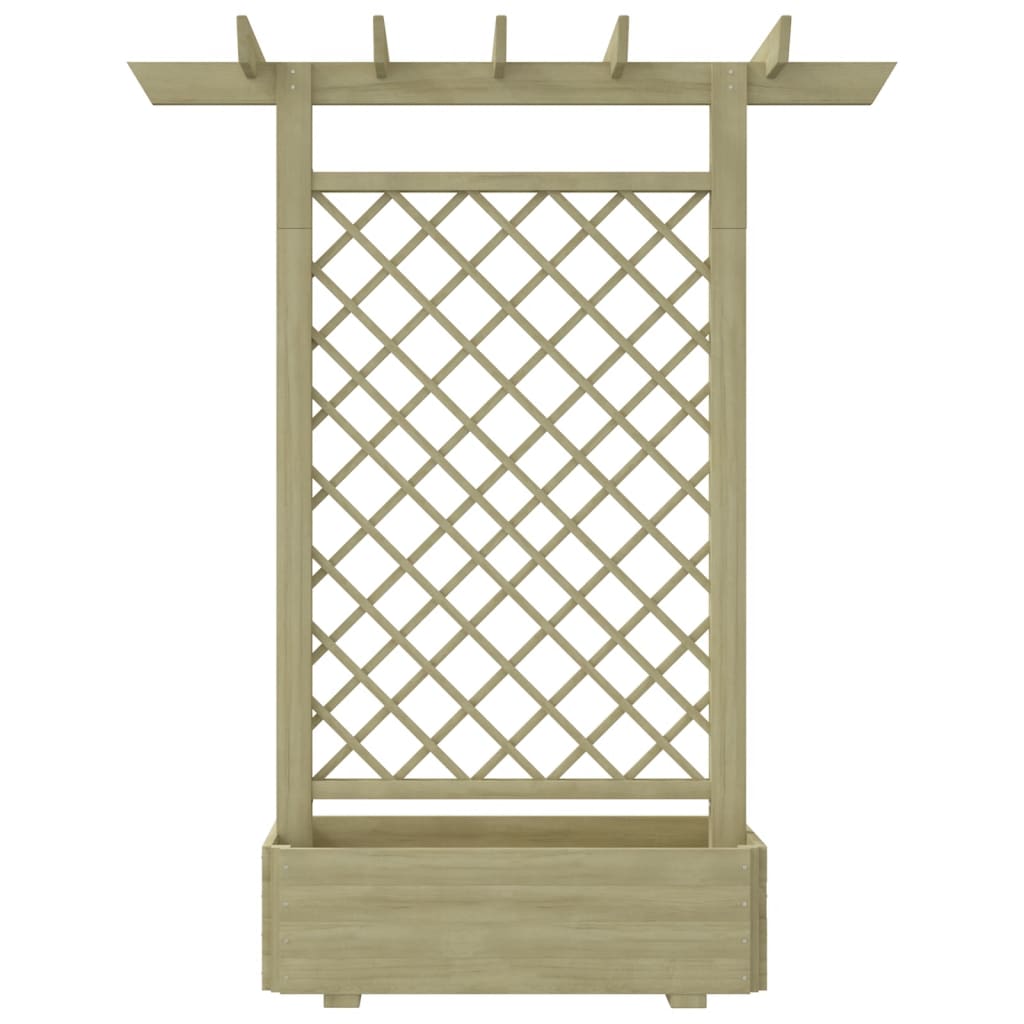 Pergola with wooden planter 162x56x204 cm