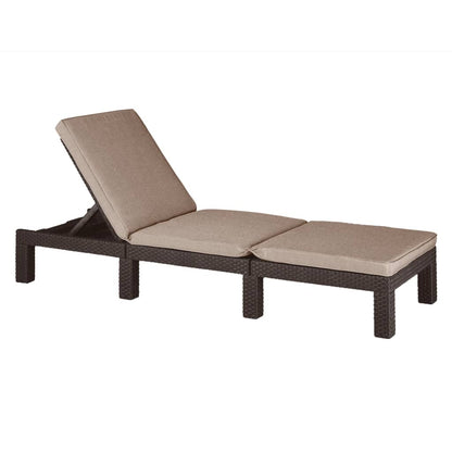 Keter Daytona Brown Lounger with Cushion