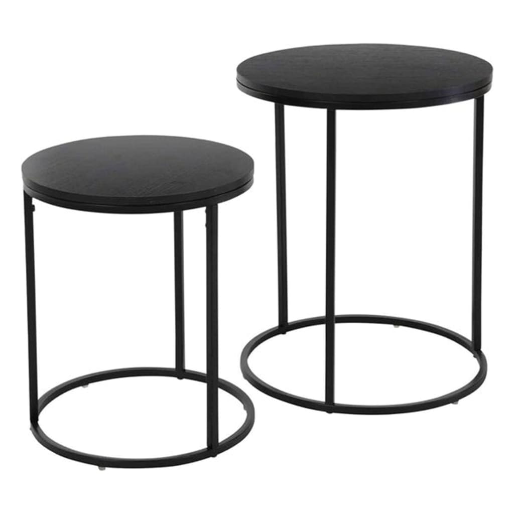 H&amp;S Collection Side tables 2 pcs black wood top