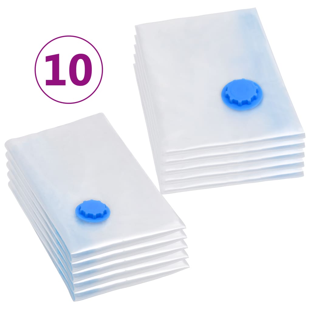 Vacuum storage bags for clothes and travel 2 sizes 10 pcs 